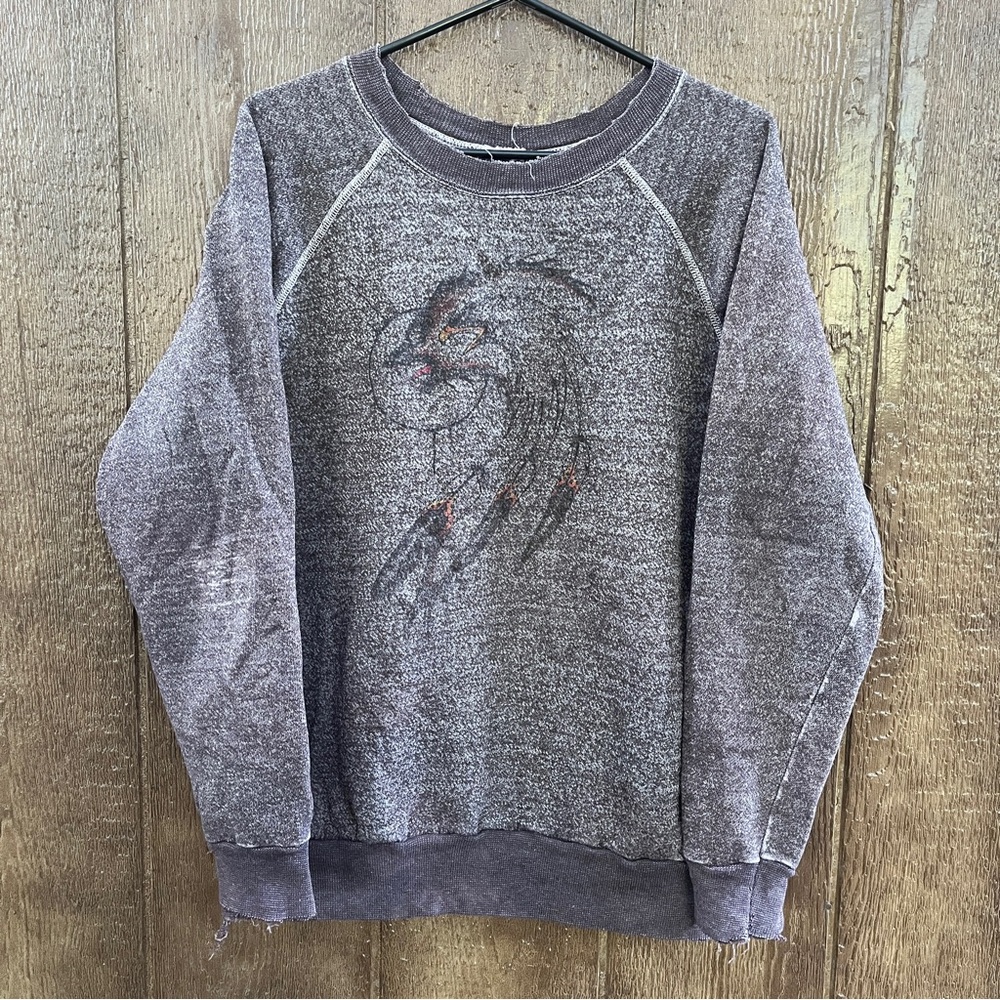 Vintage Wolf & Eagle Sweatshirt Size Medium to Large